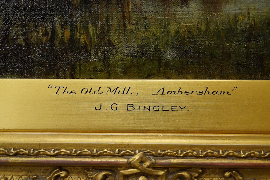 James George Bingley (1840 - 1920), oil on board, The Old Mill, Ambersham, 25 x 35cm. Condition - fair to good